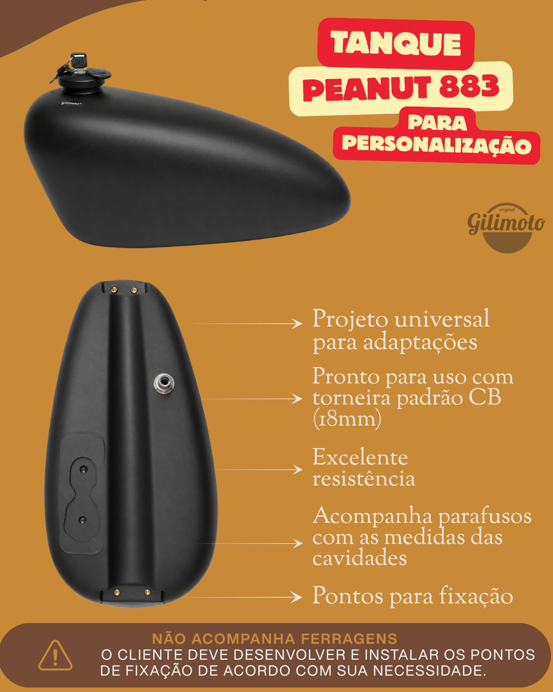 Tanque Peanut 883 para Personalização de motocicletas
