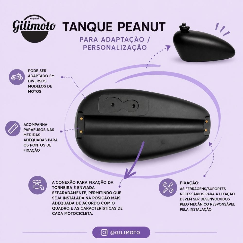 Tanque Peanut 883 para Personalização de motocicletas