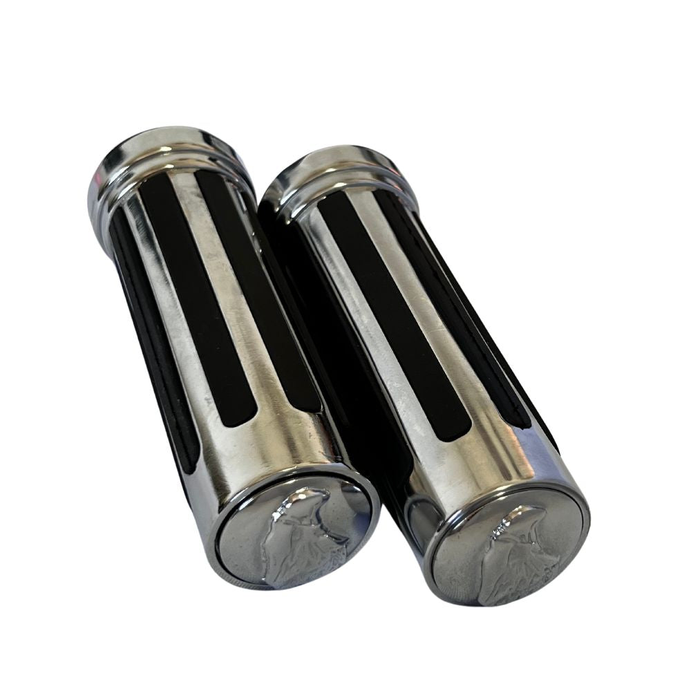 Manopla Millenium Custom - Visual Cromado com Borracha Intercalada