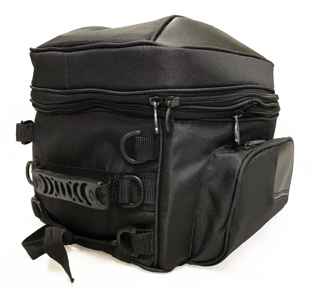 Mala Bolsa Alforje Expansiva Hard Capacete Encosto Bagageiro