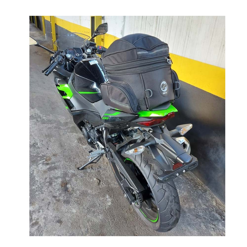 Mala Bolsa Alforje Expansiva Hard Capacete Encosto Bagageiro