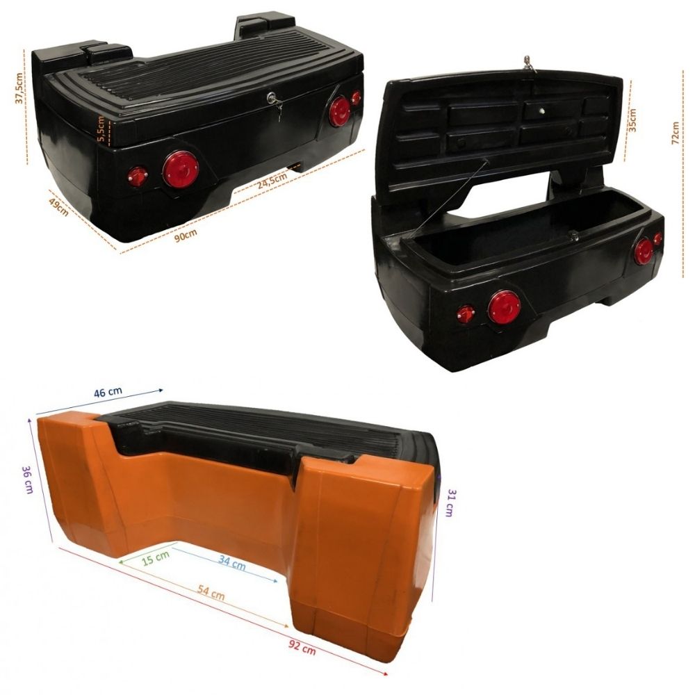 Baú para Quadriciclo 150 litros - Bauleto Case Traseiro Bagageiro ATV Series