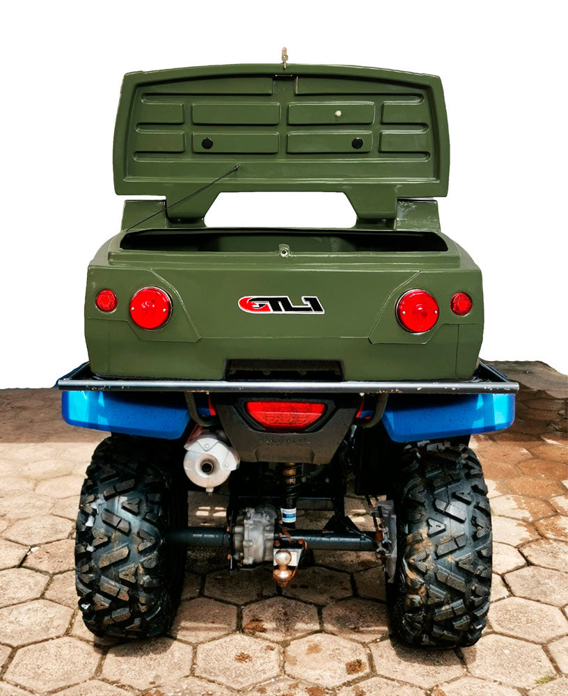 Baú Para Quadriciclo 150 Litros - Nova Cor Verde Militar - Bauleto Case Traseiro Bagageiro ATV Series