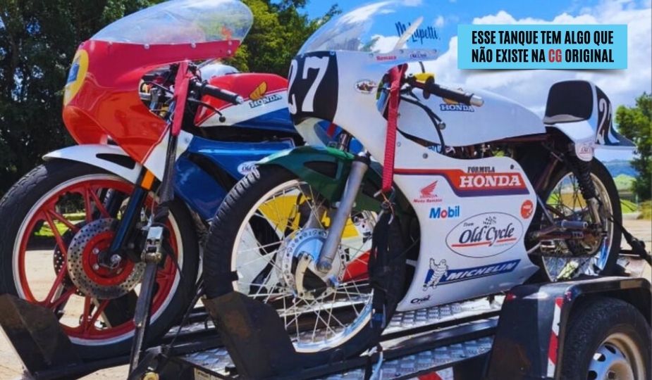 Tanque personalizado para CG 125 Bolinha em projeto de moto de corrida