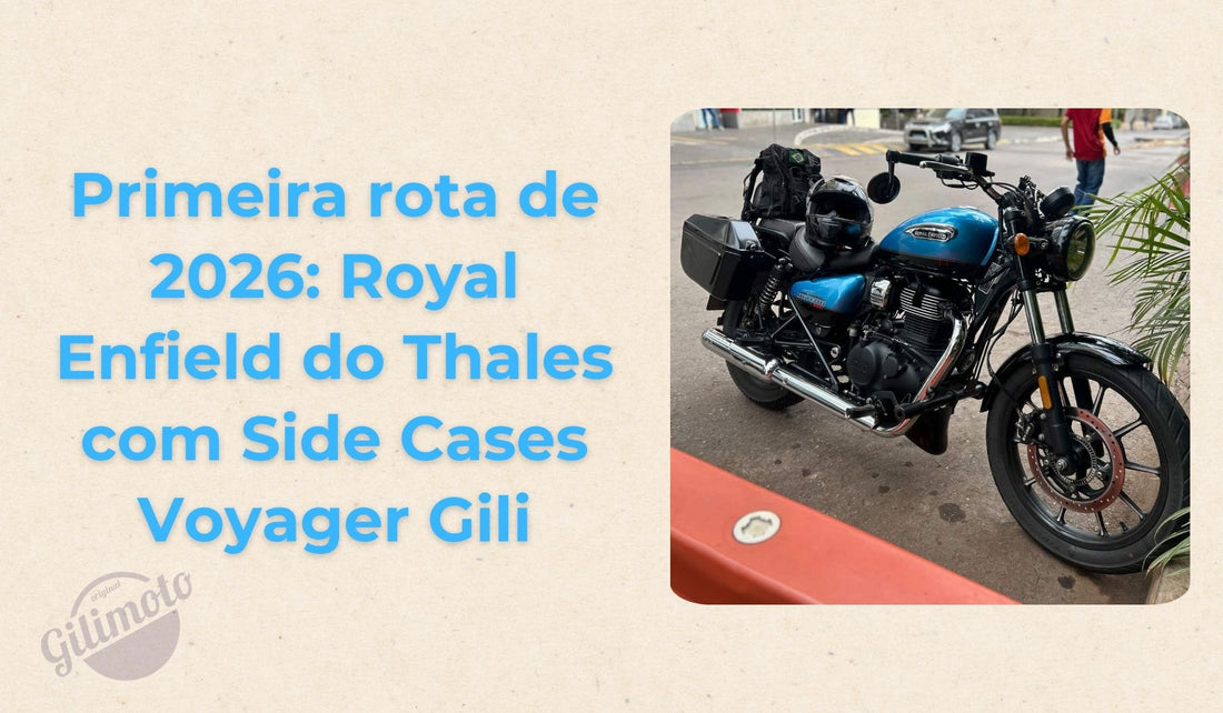 Royal Enfield do cliente Thales com os Side Cases Voyager Gili
