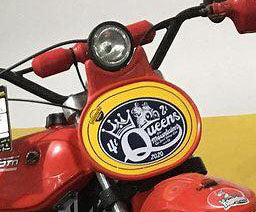 Number Plate com Farol Universal Motocross Adesivado Linha Old Cross